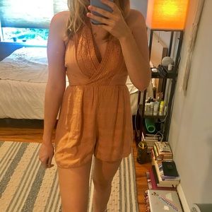 American Eagle peach halter romper